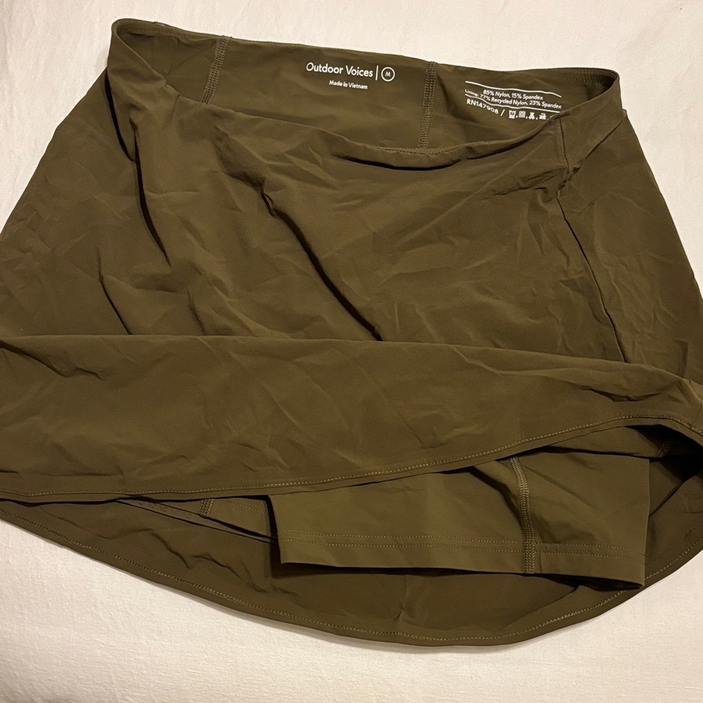 Outdoor Voices Olive Green Mini Skort